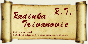 Radinka Trivanović vizit kartica